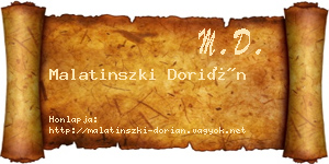 Malatinszki Dorián névjegykártya